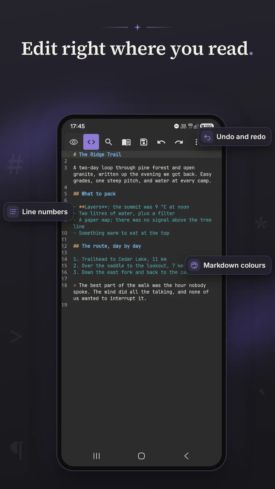 Edit right where you read.
